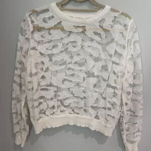 Lucy Paris sheer long sleeve top, size medium